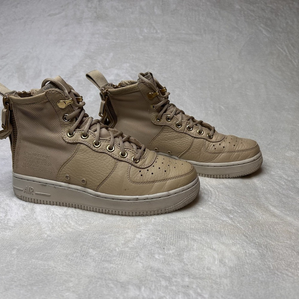 Nike SF Air Force‎ 1 Mid Mushroom Womens 7 AA3966-200 Tan Urban Utility Shoes